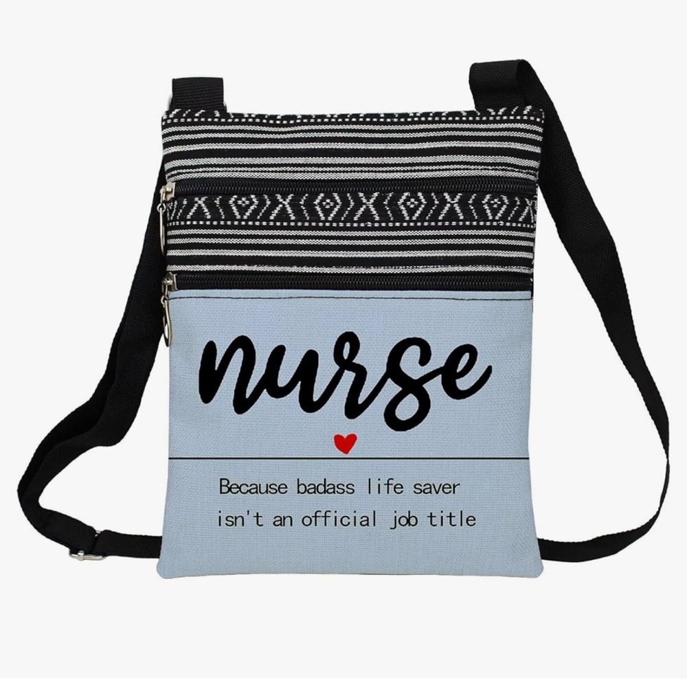 Inspirational Nurse Messenger Bag Pattern Printed Adjustable Strap Crossbody